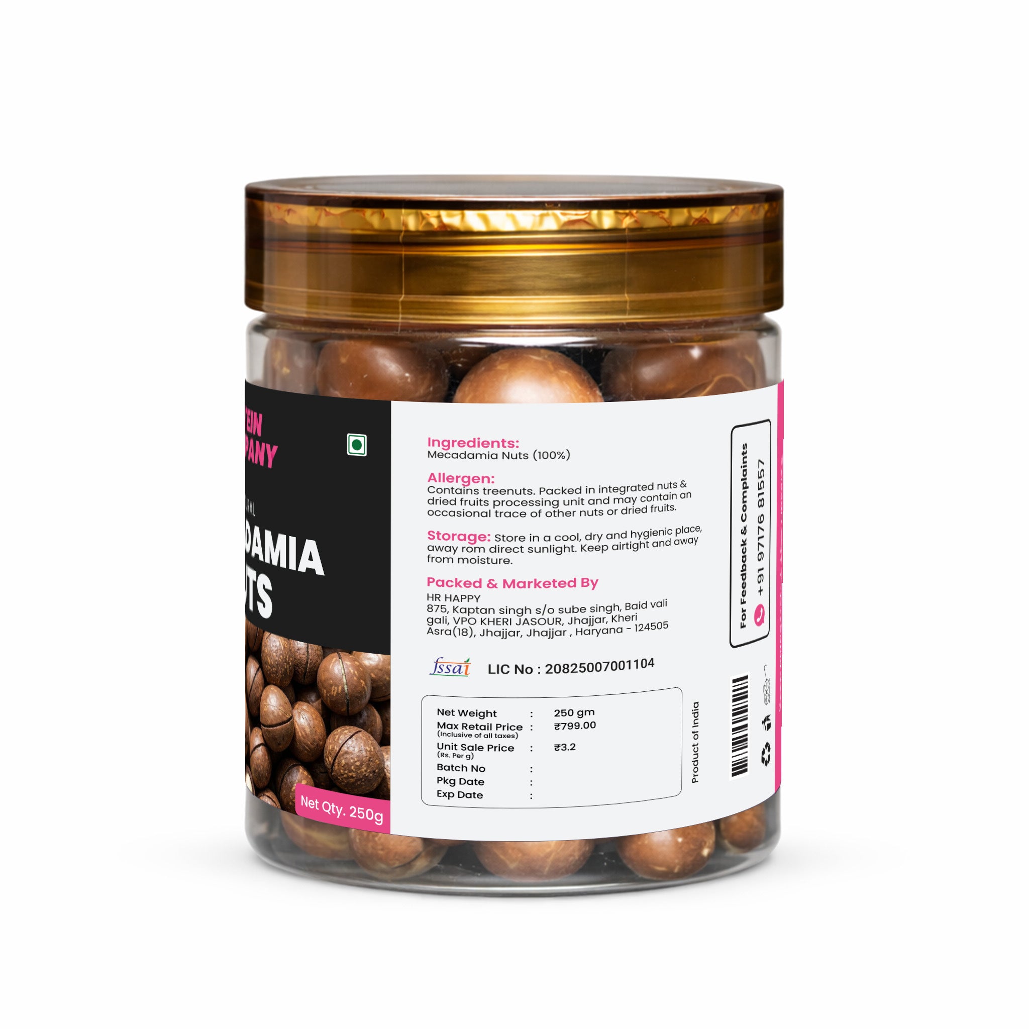 Premium Macadamia Nuts – High Protein Healthy Snack | Protein Company